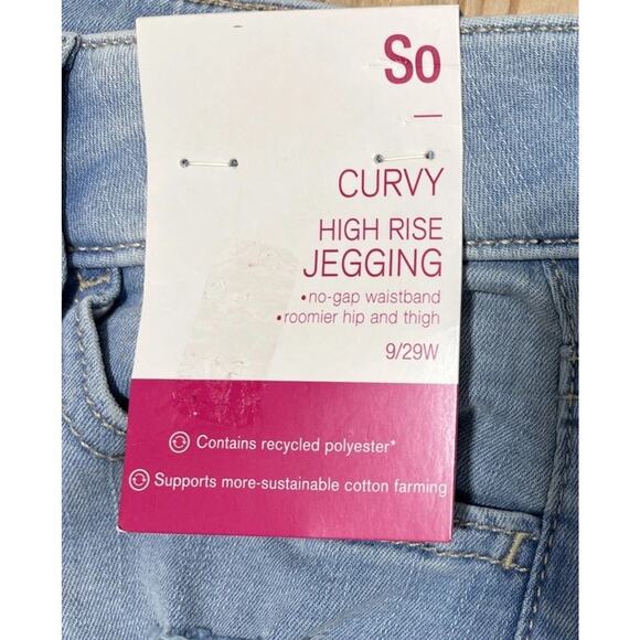 So Blue Destructed Curvy High Rise Jegging Size 9/29 - Picture 4 of 8